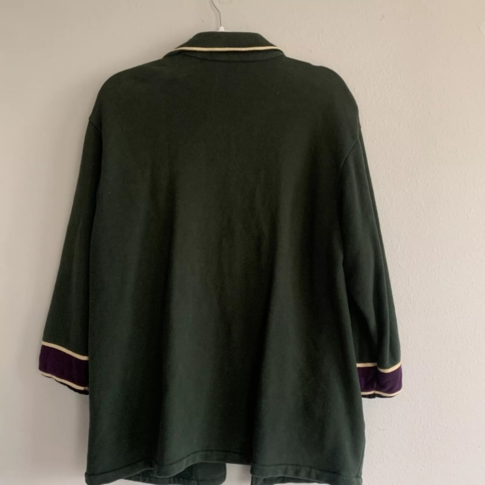 Vintage St. John Sport Dark Green Zip Sweater Jacket Top Old Money Preppy Chic S - Picture 9 of 11